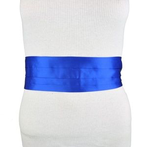 BCBG Blue Silk Adjustable One Size Waist Belt